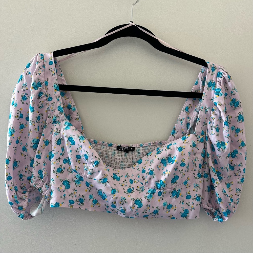 ZARA Cropped Floral Top